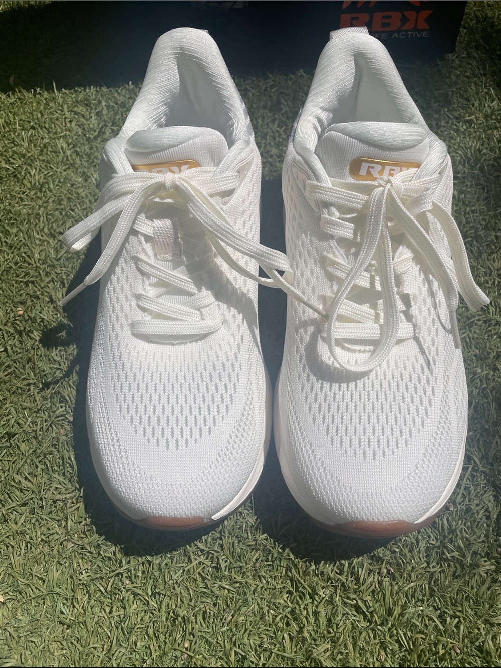 RBX Vinel White Knit Women's Athletic Walking Sneakers